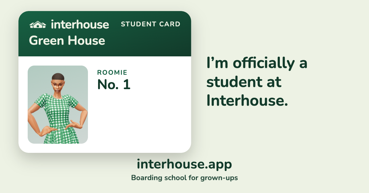Green House Roomie card